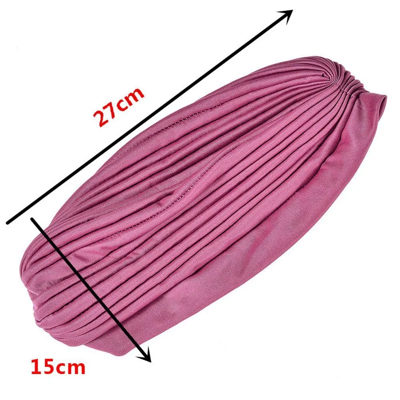 

Hijabs Bandanas Women Stretchy Turban Muslim Hat Headband Wrap Female Chemo Hijab African Indian Knotted Cap Adult Head Bonnet