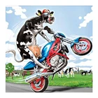 Набор для рисования по номерам на холсте, животные, корова по мотору