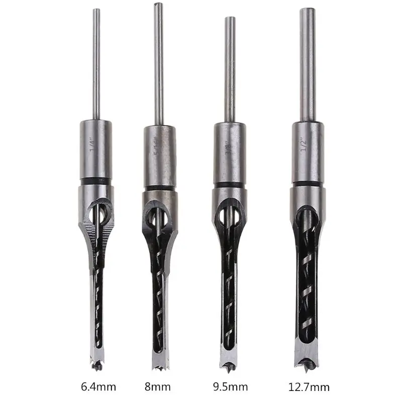 

Woodworking Drill Bit Square Hole Chisel Mortising Kit Mortise Tenon Wood Tool