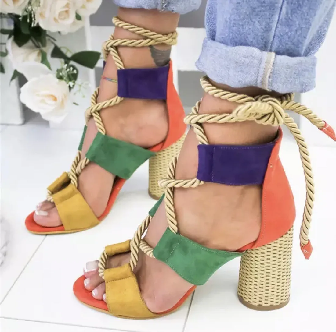 Heel orange Г., популярные модели, модные босоножки на полой танкетке новые босоножки на высоком каблуке в европейском и американском стиле - Цвет: Heel orange