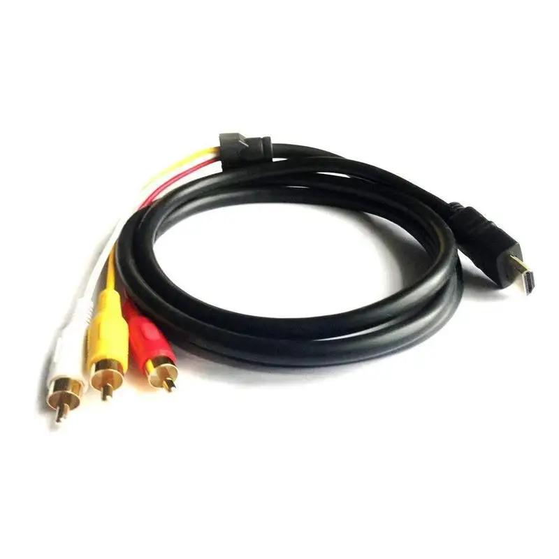 5 футов 1080P HDTV конвертер совместимому с HDMI Мужской до 3 RCA аудио видео кабель AV