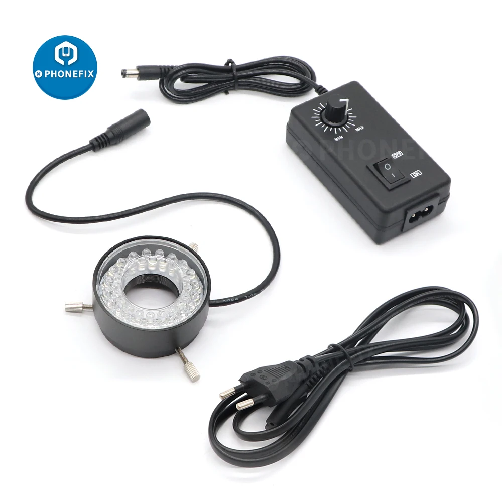 Микроскоп с 40 светодиодными кольцевыми лампами осветительная лампа 0-100%