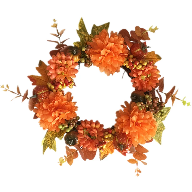 

Halloween Autumn Color Fruit Maple Leaf Pumpkin Garland Durable Holiday Party Decoration Plastic Round