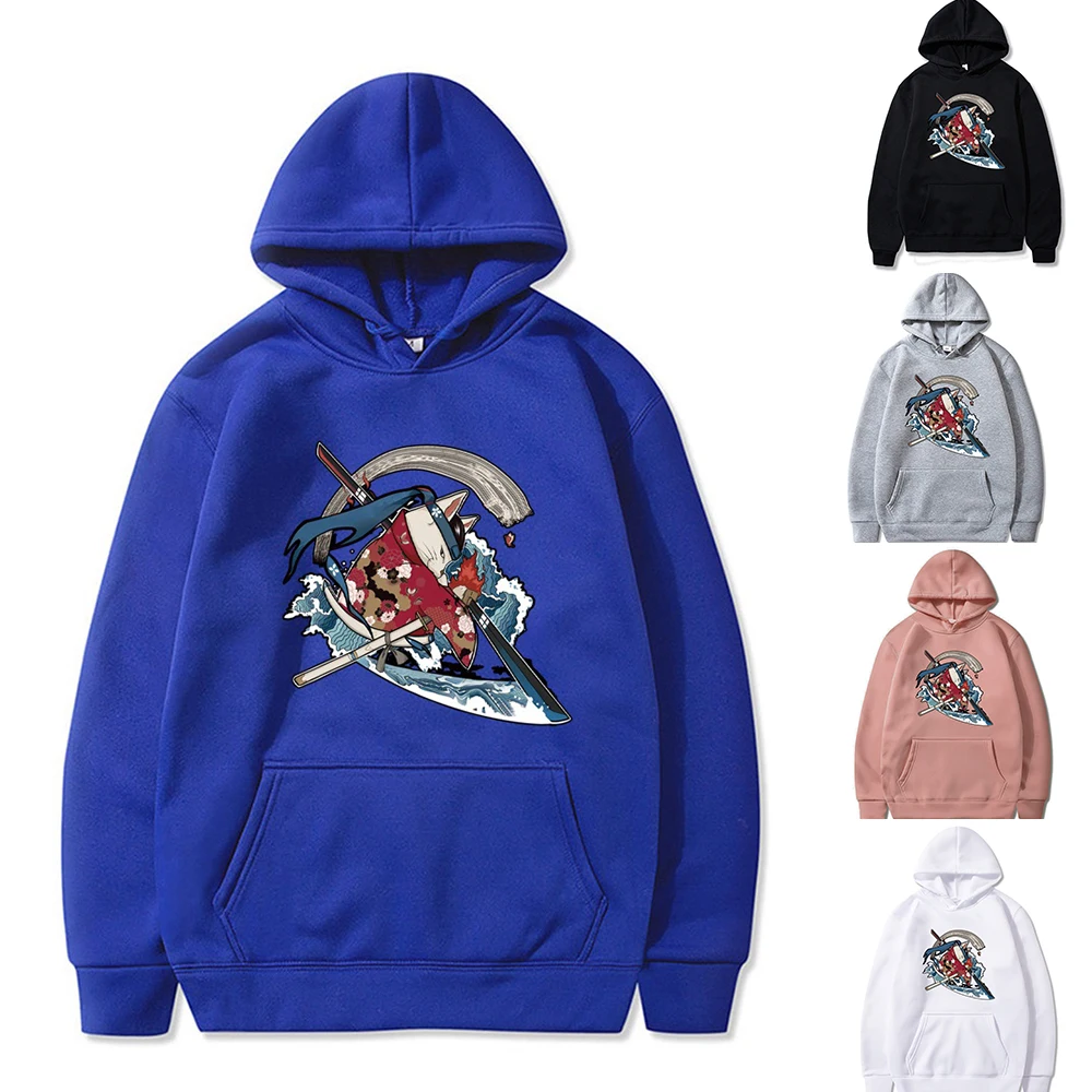 

Basic Hoodie Men Women Street Sweatshirt Autumn Long Sleeve Casual Clothes Chevalier Pattern Print Pullower Fashion Hip Hop Tops