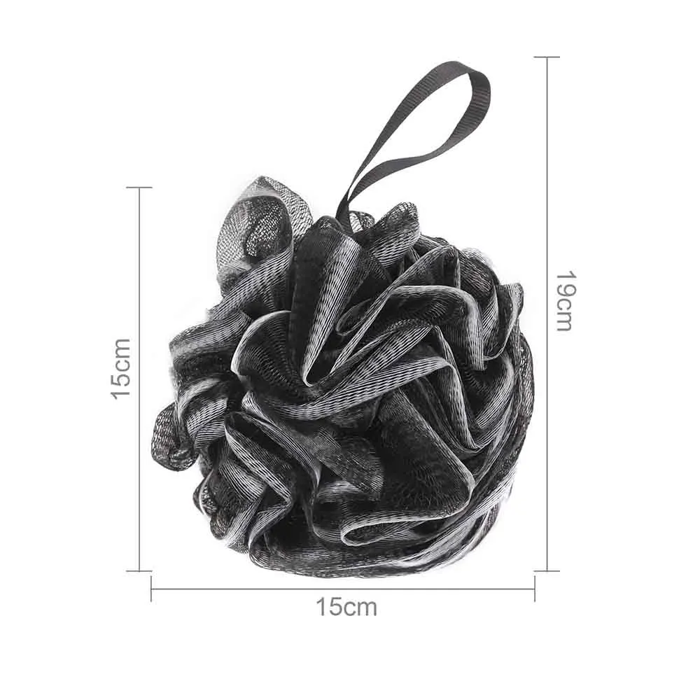

Bath Ball 1/2/3PCS Large Size Cleaning Sponge Black Color Soft Shower Mesh Brushes For Body Skin Wash Bathroom Accessories