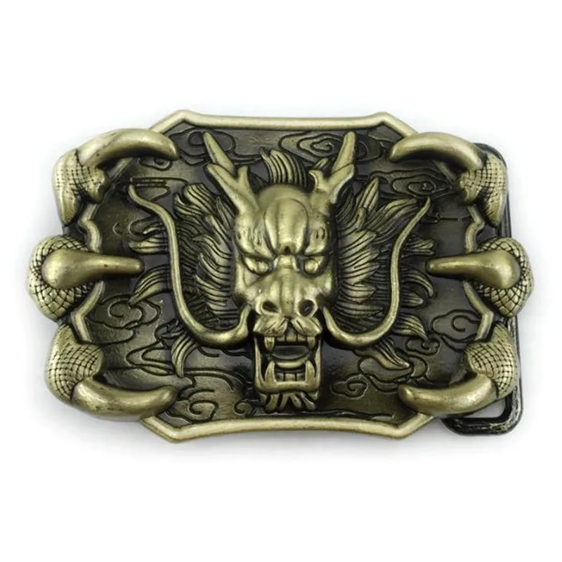 

Dragon head 3D Luxury Metal belt buckle for men women DIY Retro Leisure Cowboys Designer Belt buckles head New Year Gift