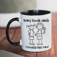 every blonde needs a brunette best friend gift coffee cup 11oz ceramic coffee mugs and tea milk cups gril friends birthday gift