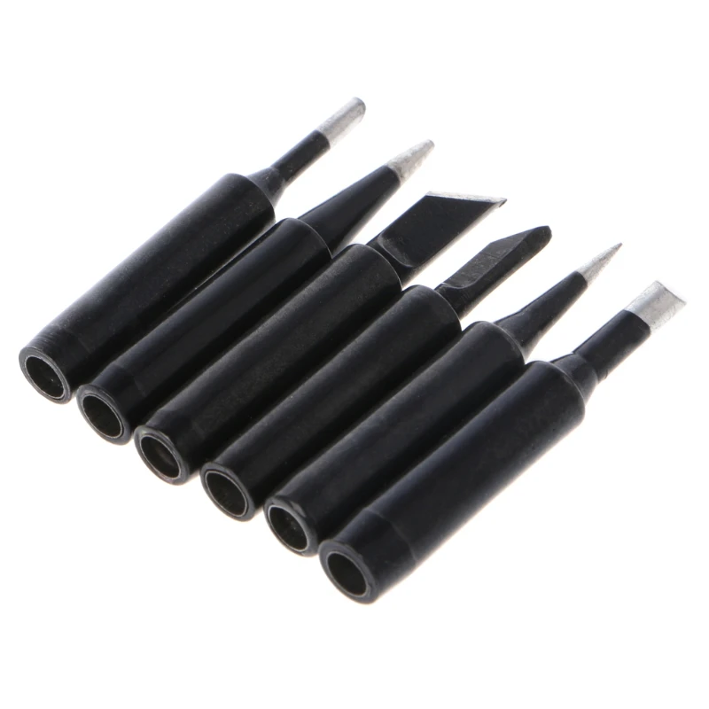 

6 Pcs Lead-Free Solder Iron Tip 900M-T Iron Tips For Hakko Soldering Rework Station Tool