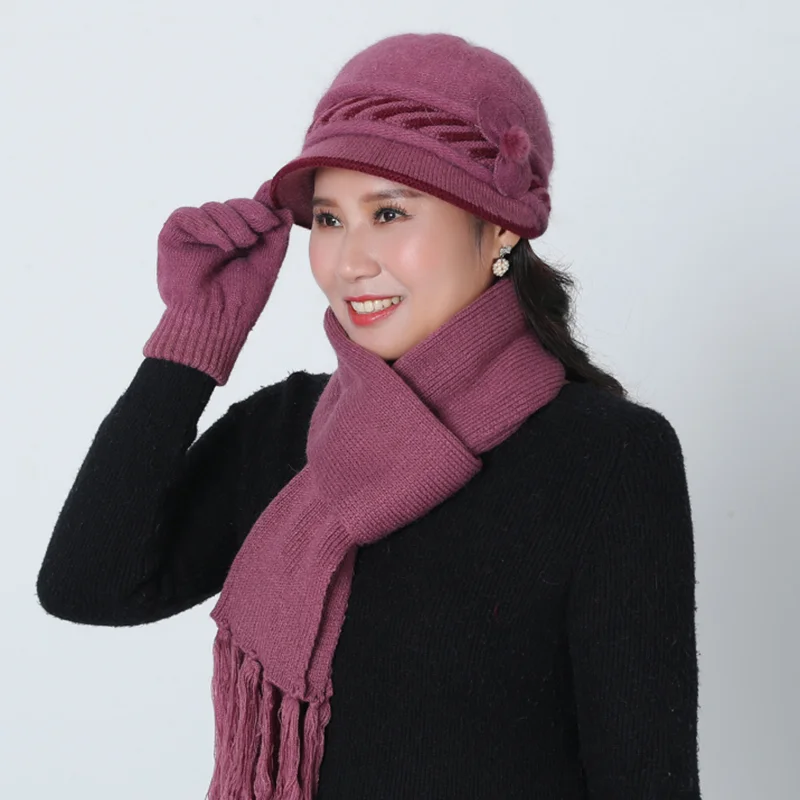 Новые украшения из кроличьего меха вязаная шапка и шарф набор с неровным краем в