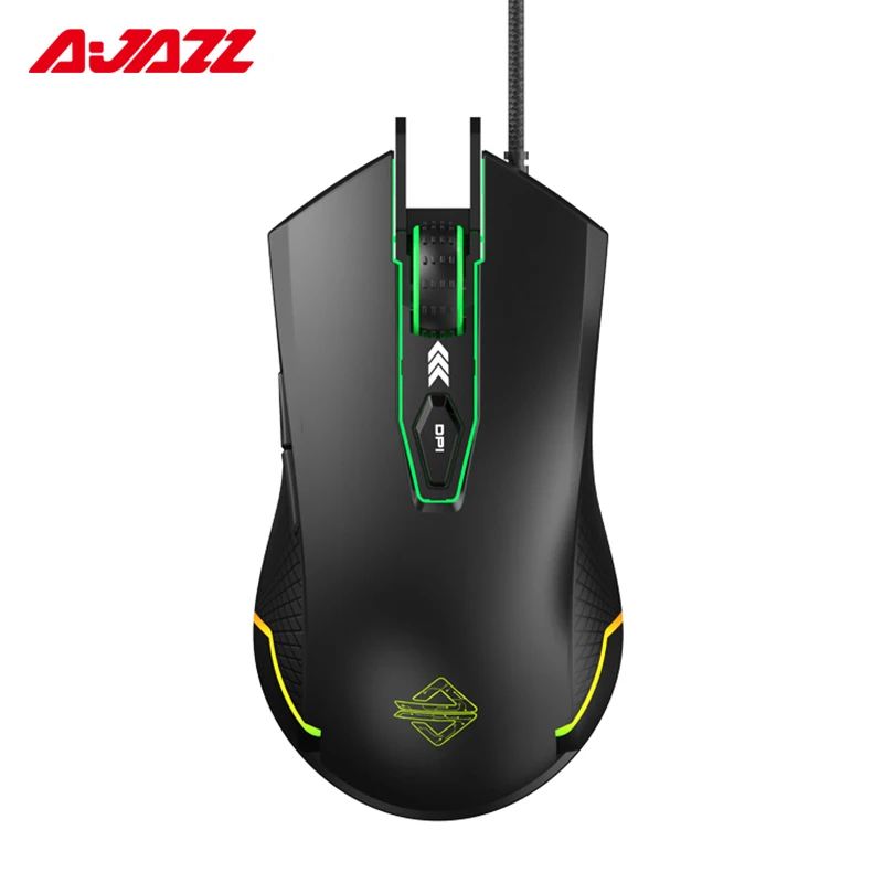 Ajazz AJ203 Проводная игровая мышь Esport 7 клавиш эргономичная RGB подсветка USB макро 3000 dpi регулируемая с мощным игровым двигателем