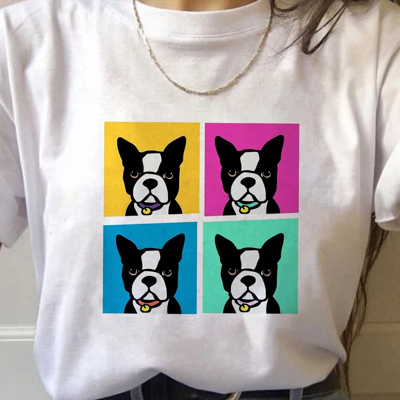 

French Bulldog Kawaii Funny Cartoon Female T-shirt Cute Anime T-shirt Summer Harajuku Graphic T-shirt Tee Female