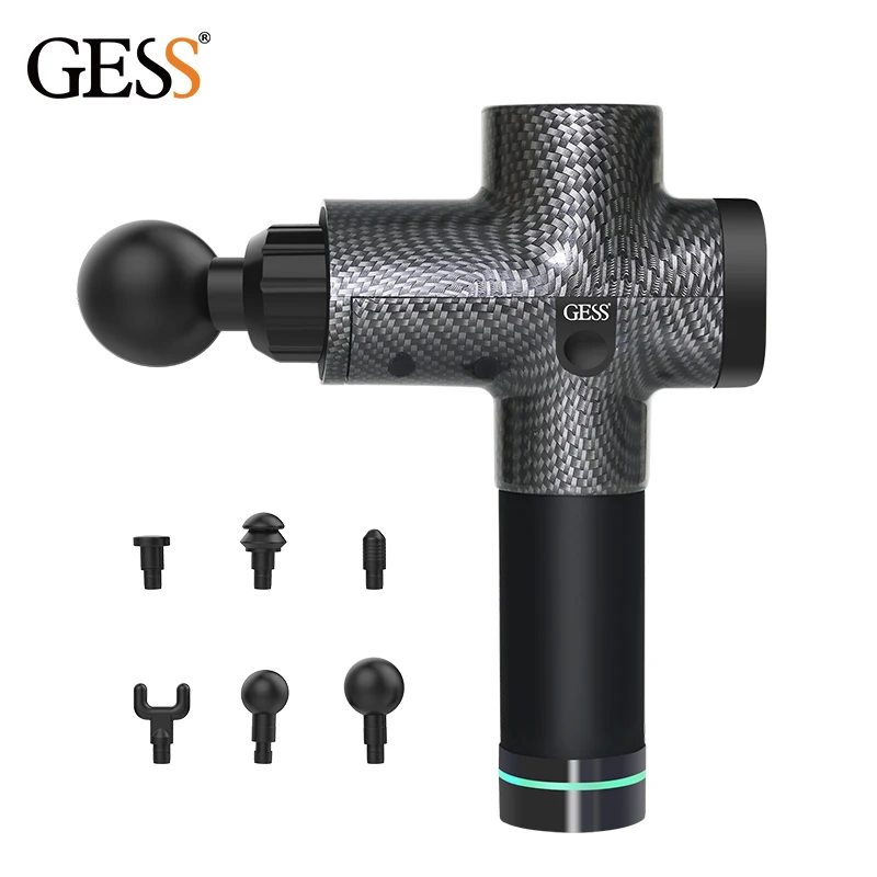 

GESS809 Muscle Electric Handhold Vibration Massage Gun Motor Mini Percussion Deep Tissue Heated Massage Gun With Body Fascia