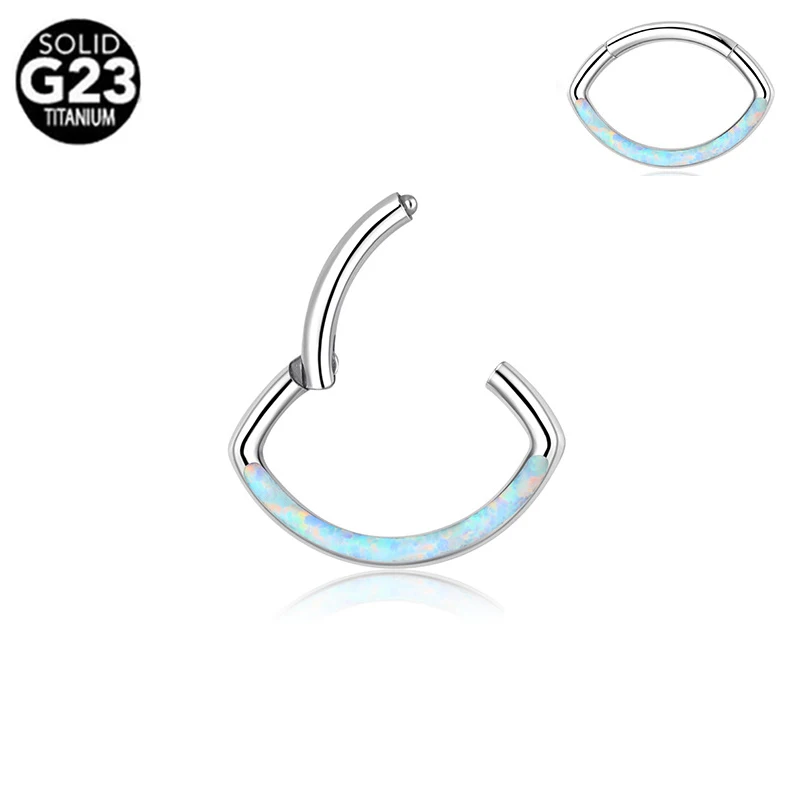 

ASTM F136 G23 Titanium Water Drop Zircon Nose Segment Septum Clicker Ear Tragus Helix Earrings Rings Piercing Studs for Women