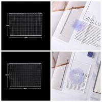 9121316cm transparent acrylic clear stamp block pad grid lines for diy scrapbooking photo album decor card making tool