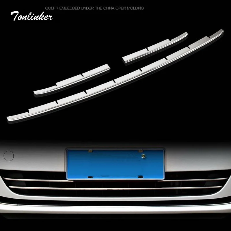 Tonlinker 3 шт. DIY Тюнинг автомобилей Новый Нержавеющая сталь Передняя решетка