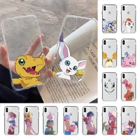 yndfcnb anime digimon cute monster phone case for iphone 11 12 13 mini pro xs max 8 7 6 6s plus x 5s se 2020 xr cover