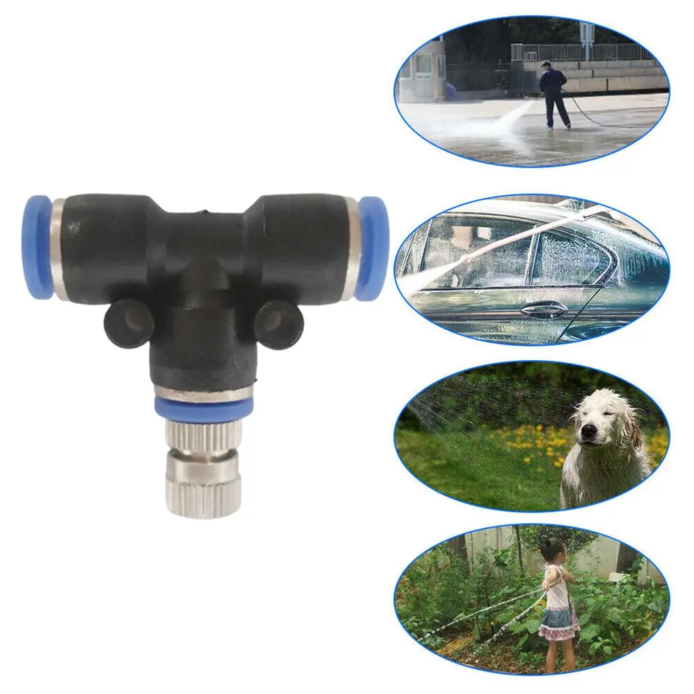 

10 Pcs 6mm Quick-plug Atomizing Nozzle Brass Three-way Seat Body Combination Durable Nozzle Core Guide Vane