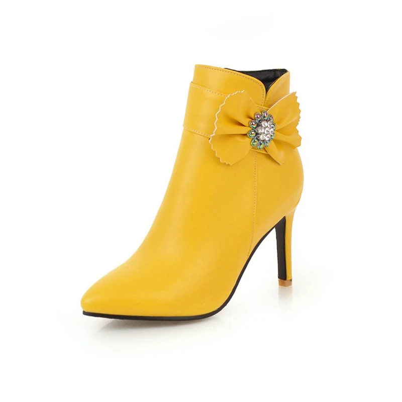 Размера плюс 10 11 Женская обувь Ботильоны для женщин Женские сапоги с боковой