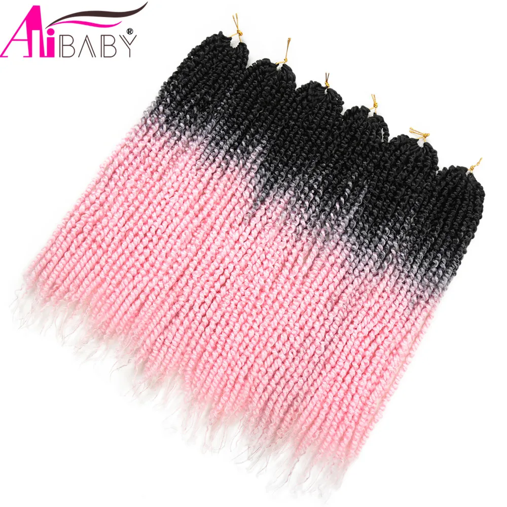 18 дюймовая волнистая богемная кудрявая вязаная коса Омбре синтетическая страсть