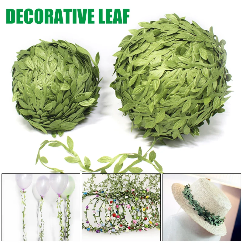 Имитация ткани листья венок украшения аксессуары зеленые ротанга DIY ВЕНОК