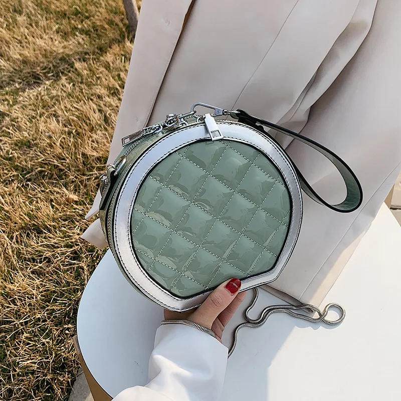 

High-end bag female 2020 new Korean version of wild rhombic chain messenger bag fashion one-shoulder small round bag
