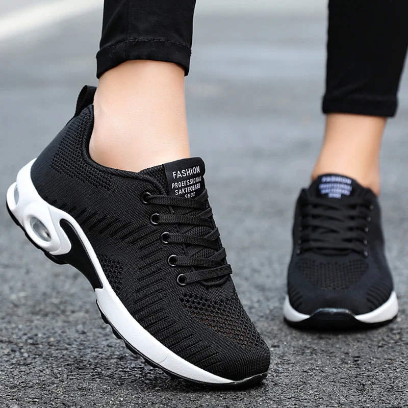 Дышащие женские кроссовки с подушкой обувь для бега девочек женская спортивная