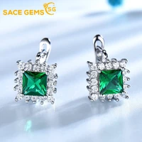 sace gems luxury retro green jade diamond women earrings 925 sterling silver fashion personality fashion jewelry ladies ear stud