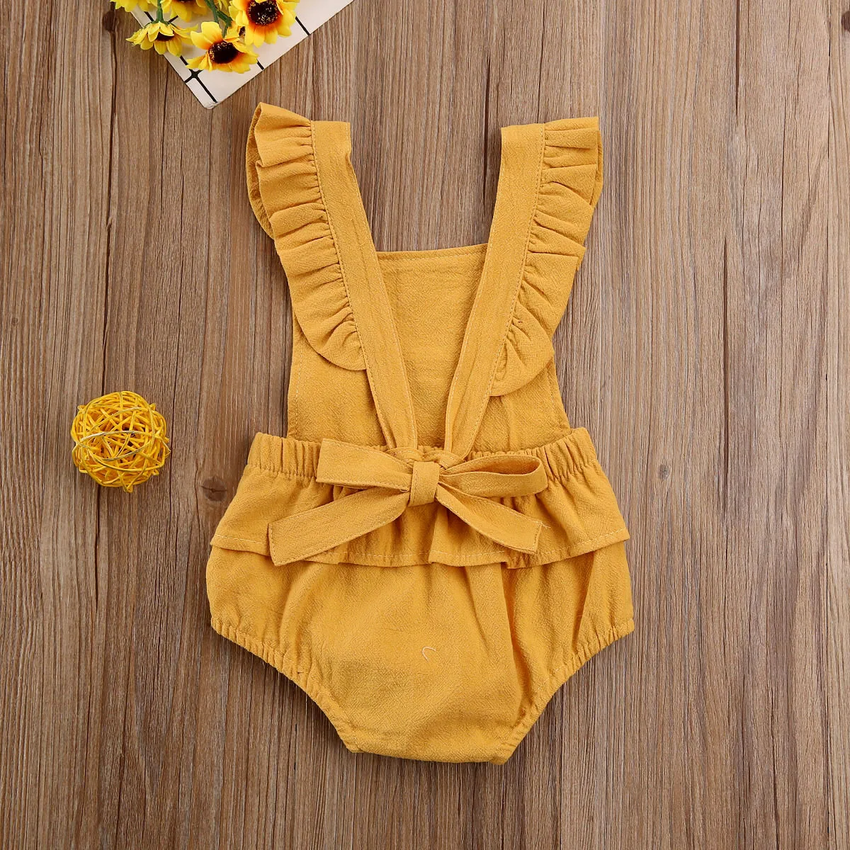 Летний милый комбинезон для новорожденных девочек Комбинезон с рюшами и