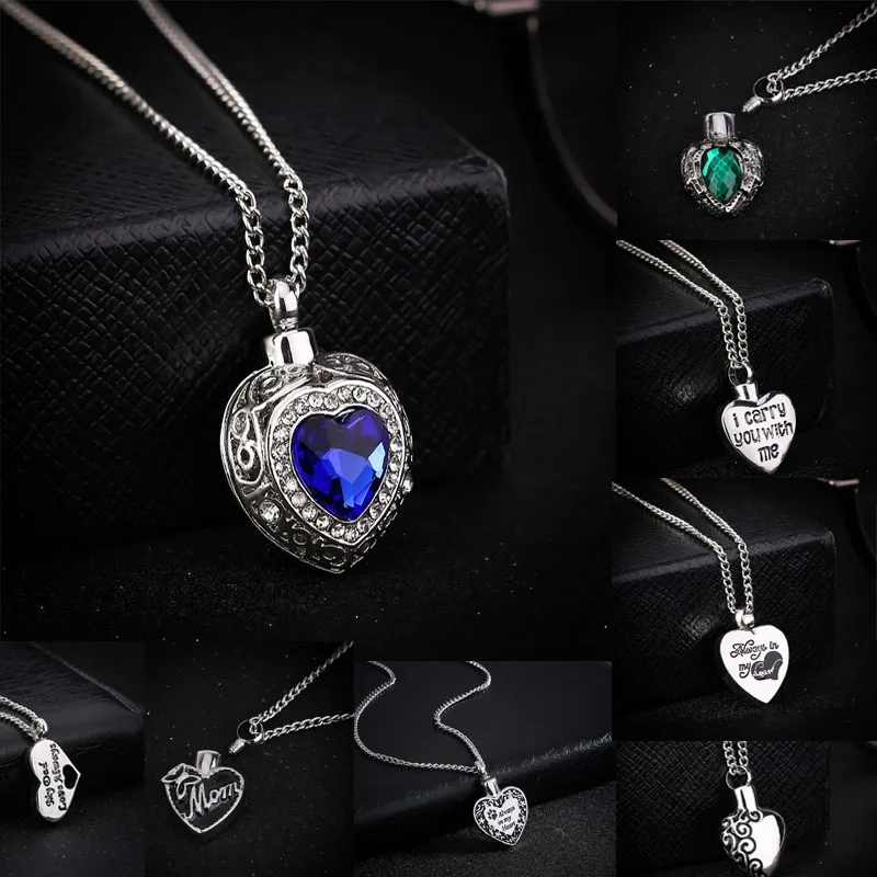 13 стильные подвески сердечко Кремация ниспадающее ожерелье на шею пепельница