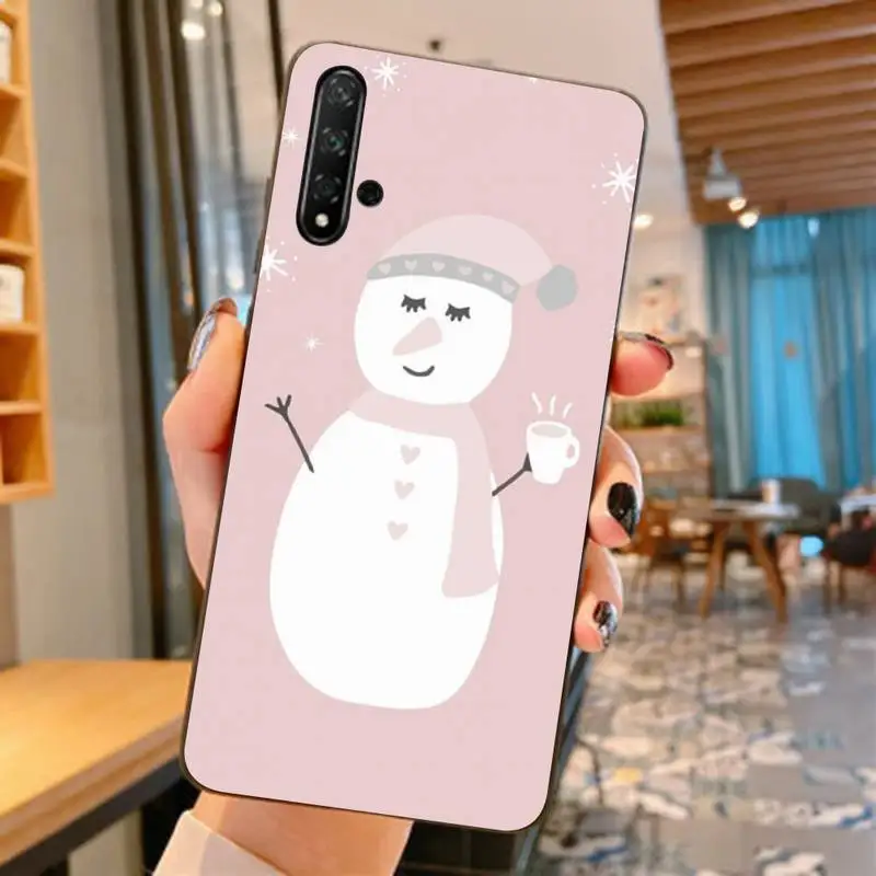 Чехол FHNBLJ для huawei nova 2 i plus 3 E 4 5 pro 6 SE 5g с рождественской улыбкой и снеговиком зимний
