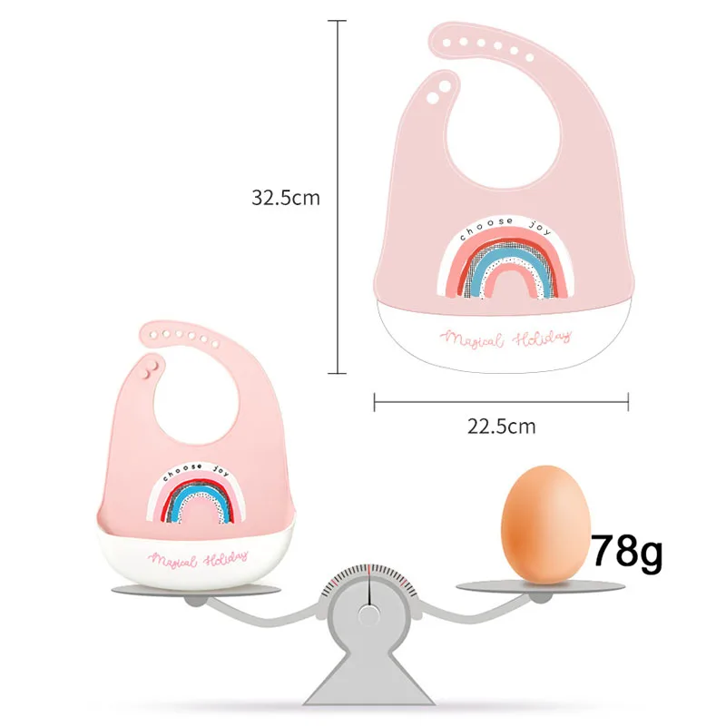 

1Pcs Baby Bibs Waterproof for Newborn Cute Cartoon Baby Burp Cloth Feeding Bibs Aajustable Silica Gel Infant Feedign Bibs