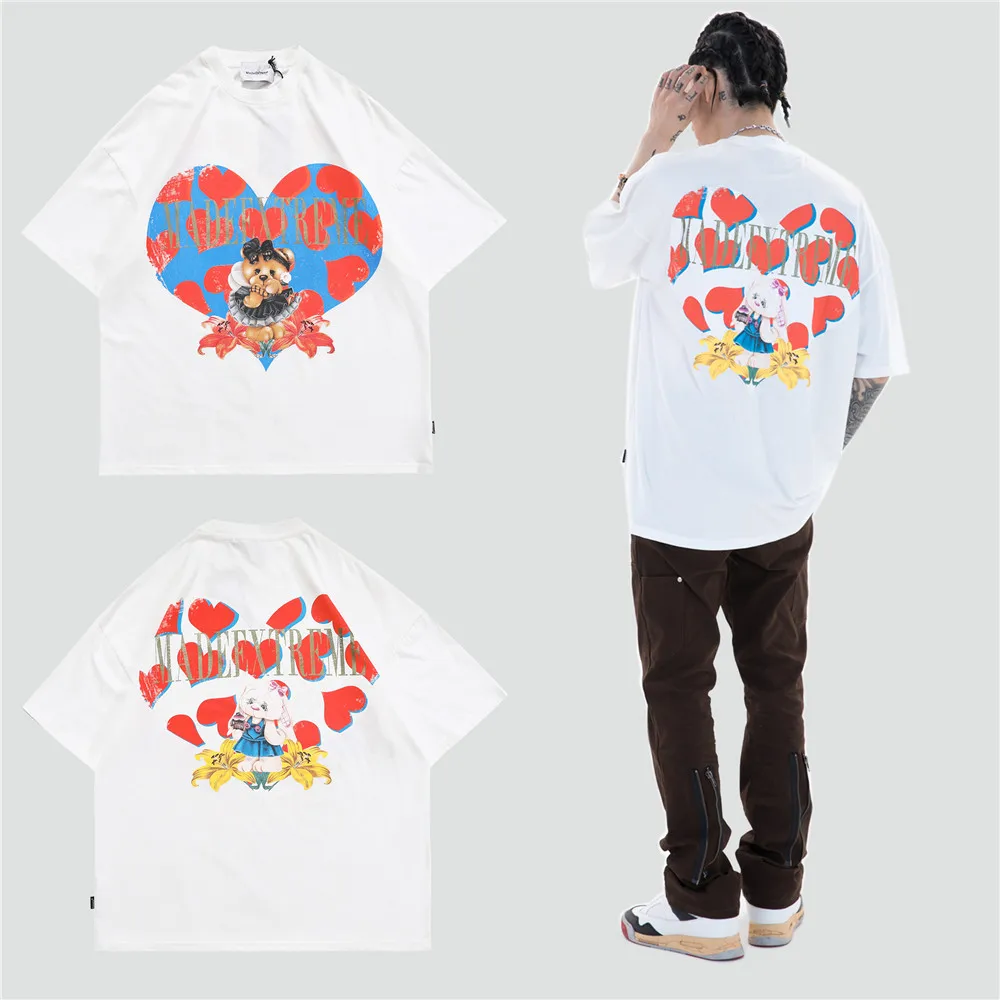 

LINDSEY SEADER Men's T-shirt Hip Hop Oversized Print 2021 Casual Harajuku Streetwear Summer Short Sleeve cotton Tops Tee Tshirt