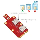 M.2 ключ B к Mini PCIE адаптер конвертер карты расширения w Двойной NANO слот для sim-карты для 3G4G5G модуль для настольного компьютераноутбука