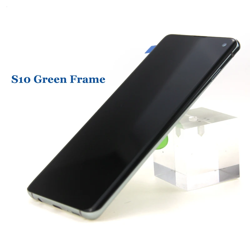 S10 Green Frame Супер Amoled для samsung S10 ЖК для samsung Galaxy S10 G9730 S10 PLUS SM-G9750 G975F дисплей сенсорный экран дигитайзер - Цвет: S10 Green Frame