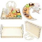 ИД Мубарак деревянные украшения Рамадан Золотая Луна деревянный десертный поднос для дома мусульманский праздник Декор для вечерние ринки деревянные поделки подарки
