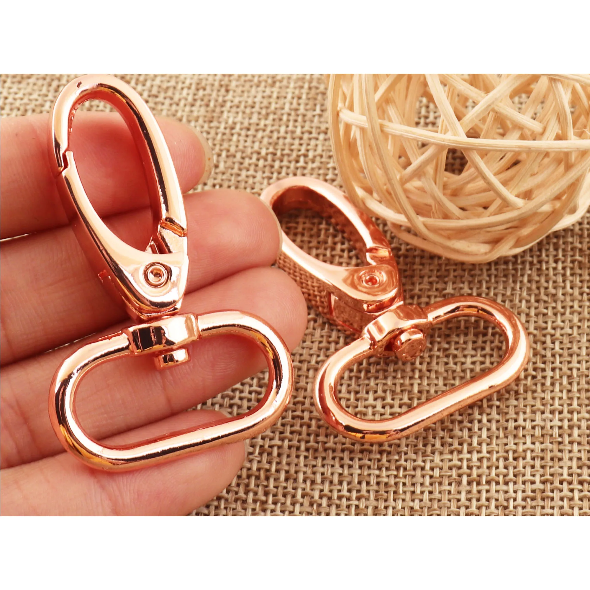 10 шт. розовое золото поворотный замок Карабин Застежка крючок когти карабин