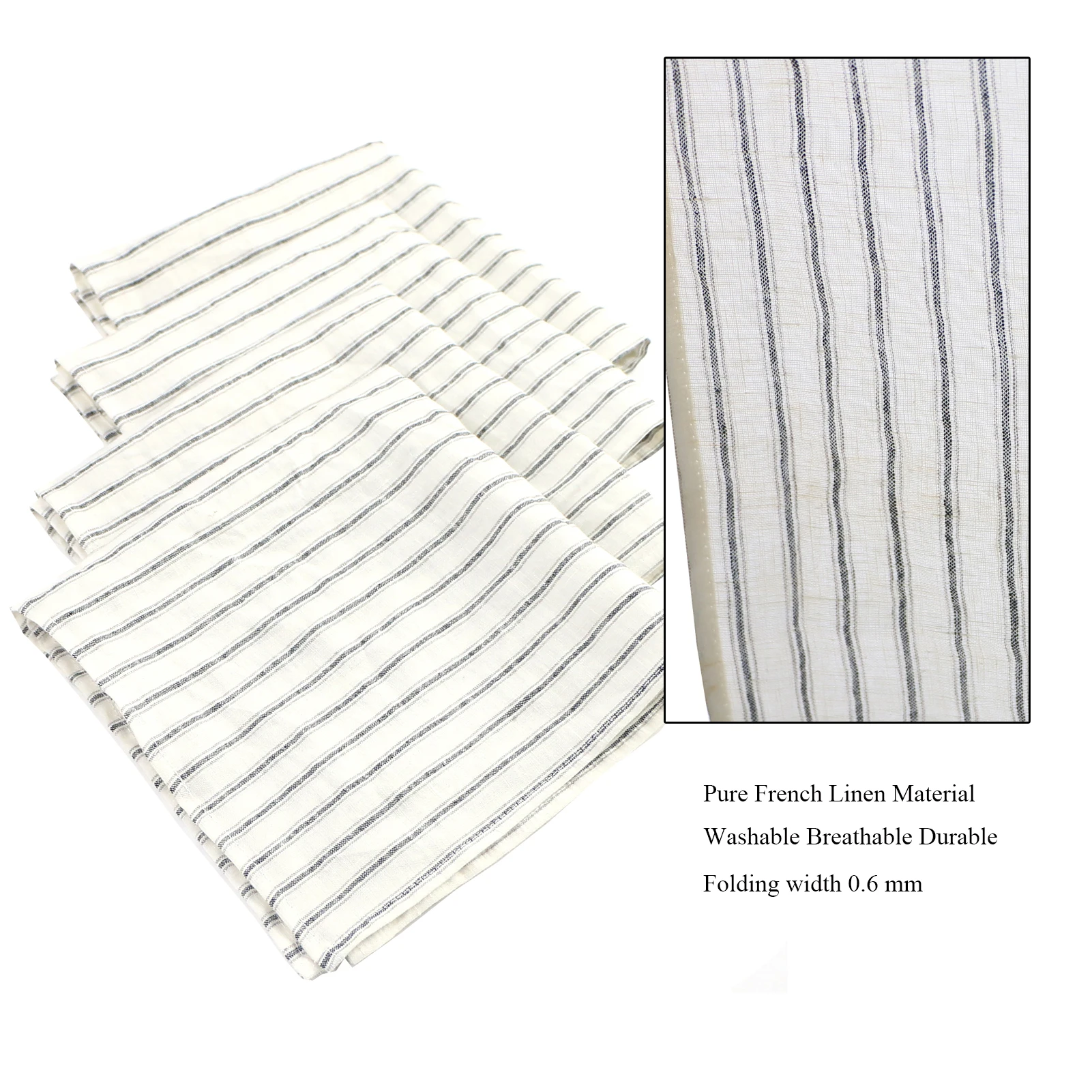 Servilletas de tela de cena de 40x40cm, paquete de 4 telas de lino puro prelavadas para mesa de cocina, decoraci&oacute;n de fiesta de c&oacute;ctel de boda-5