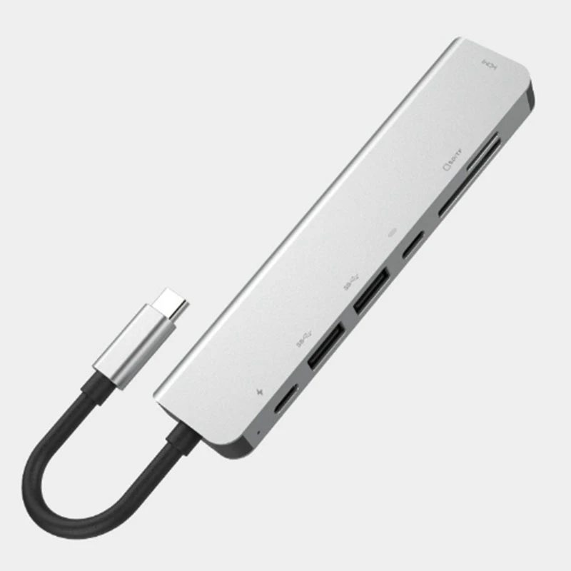 7 в 1 USB C док станция с разъемом типа 4K HDMI/SD/TF PD зарядка концентратор кард ридер