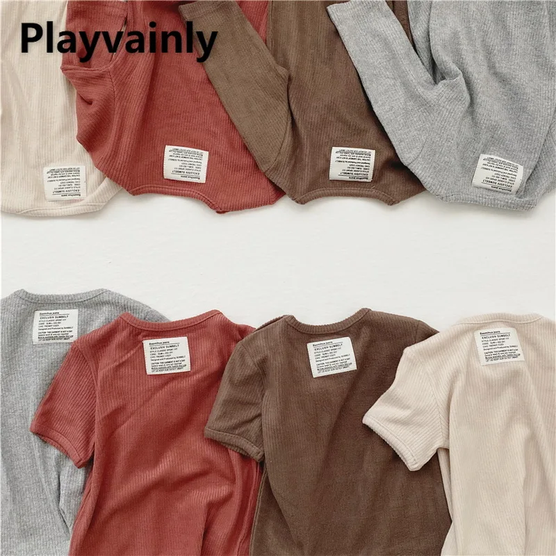 

2021 Baby Boy Girl Sets Soft Elastic Short Sleeves T-shirt +Long Sleeve T-shirt + PP shorts 3 Piece Suit Girl Clothes E100185