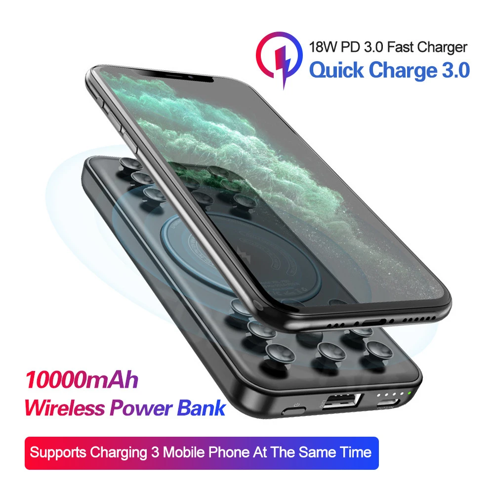 

Быстрая Зарядка Qi Беспроводное зарядное устройство QC3.0 PD3.0 10000 мАч портативное зарядное устройство для батареи для iPhone Xiaomi Huawei Беспроводное ...