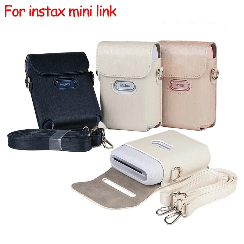 For Fujifilm Instax Mini Link Printer Case Bag PU Leather Storage Blue Pink White Strap Carry Cover Shoulder Bags | Электроника