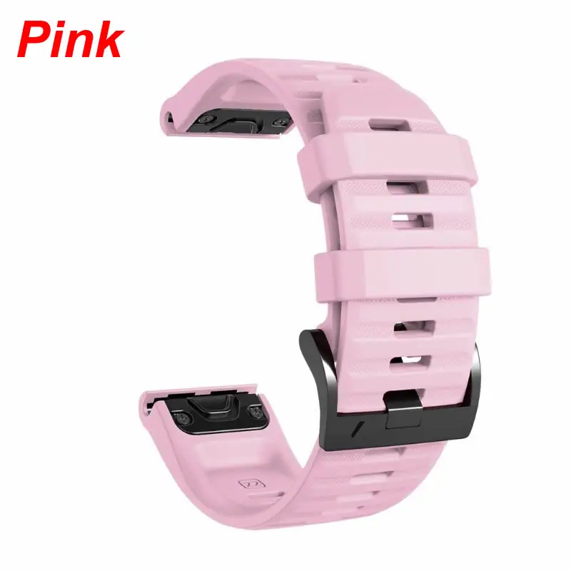 22 мм мягкий силиконовый ремешок дышащий ремешок для часов GARMIN Fenix 6 - Цвет: Pink