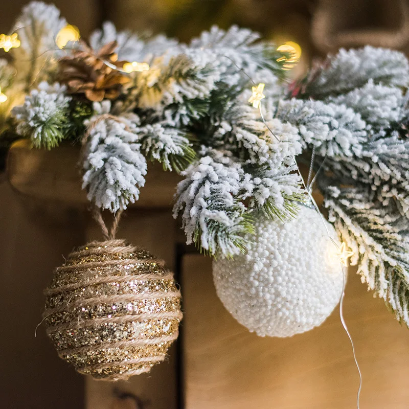 Украшения для новогодней елки декоративные подвески лоза сосна конус снежок шар
