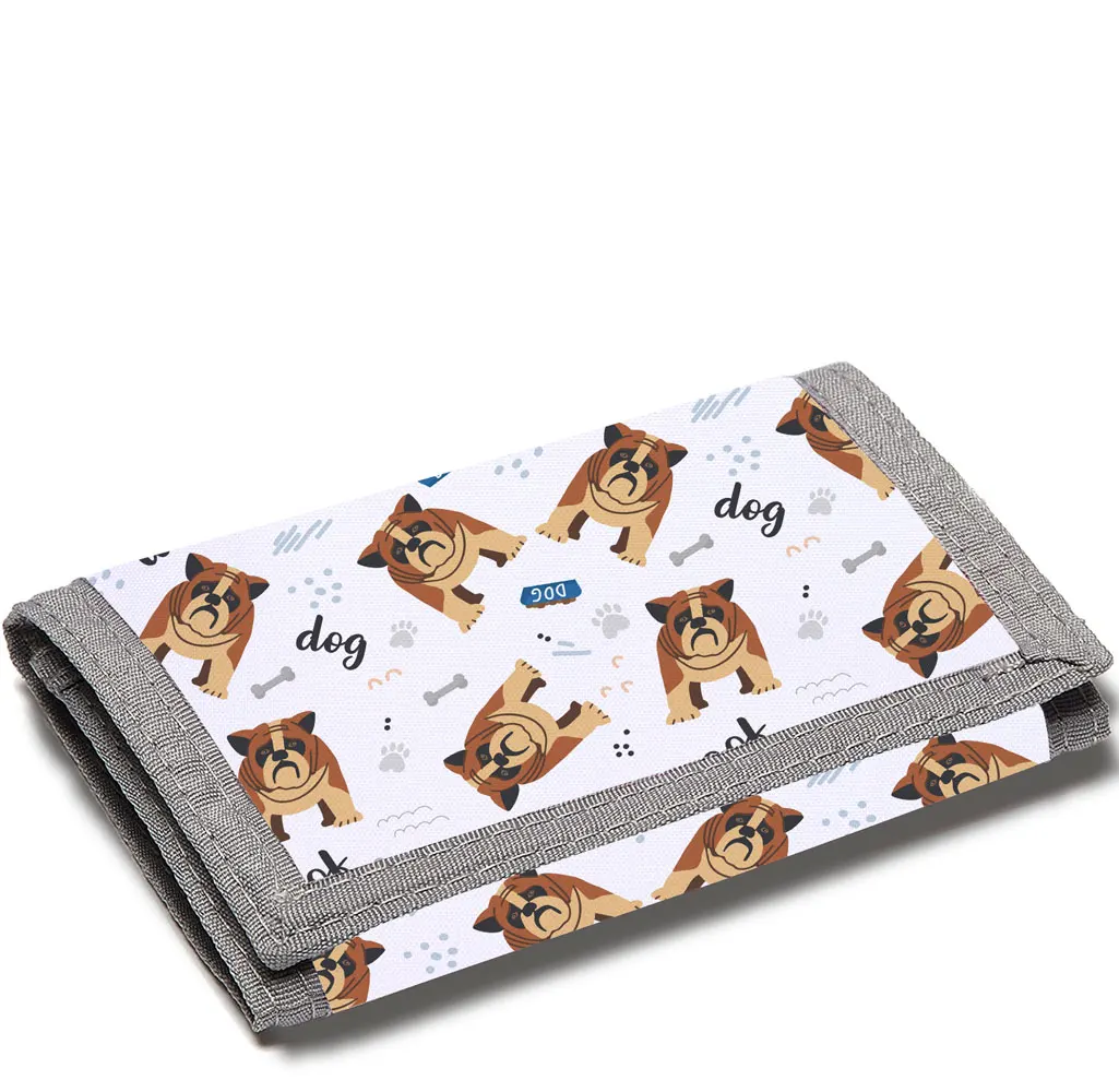 Animal Cartoon Prints Can be Customized Children's Cute Coin Purse, Student Foldable Canvas Wallet, Portable Bank Card Holder