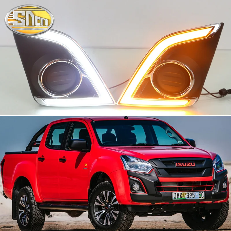 

2PCS LED Daytime Running Light For Isuzu D Max D-Max 2016 - 2019 Yellow Turn Signal Relay 12V Waterproof Car LED DRL Lamp