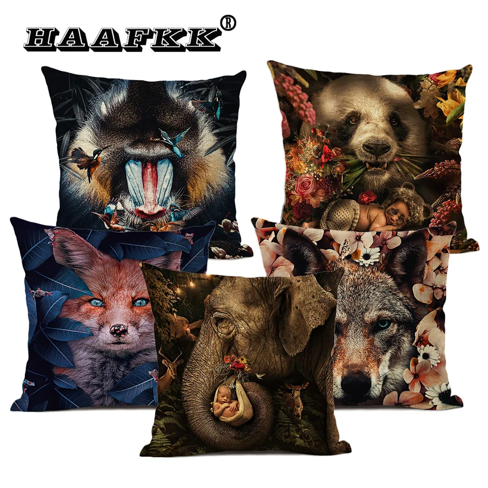 Наволочка для подушки с животными 45x45 см подушка гостиной Подушка украшения