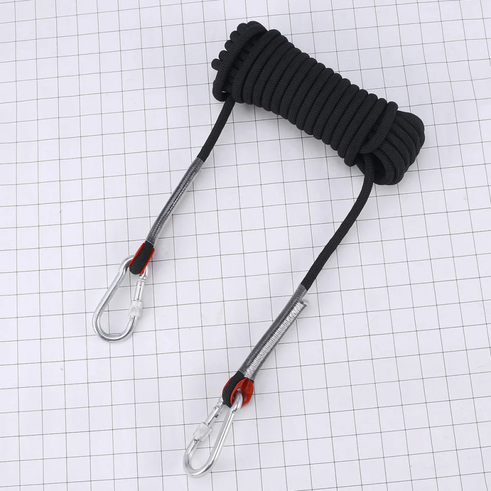 

10M 10mm Thickness Tree Climbing Safety Sling Rappelling Rope Auxiliary Cord Equipment (Black)