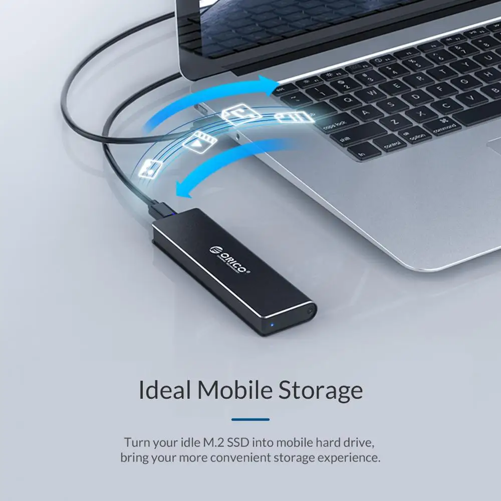 ORICO M.2 NVME SSD Enclosure Type C USB 3.1 SSD Case Support 10Gbps UASP M.2 USB NVME Enclosure Aluminum Hard Drive Disk Box