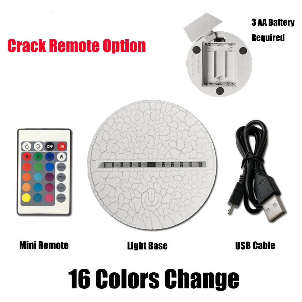 Настраиваемый сервис для вашего любимого узора 3D светодиодный светильник ночник