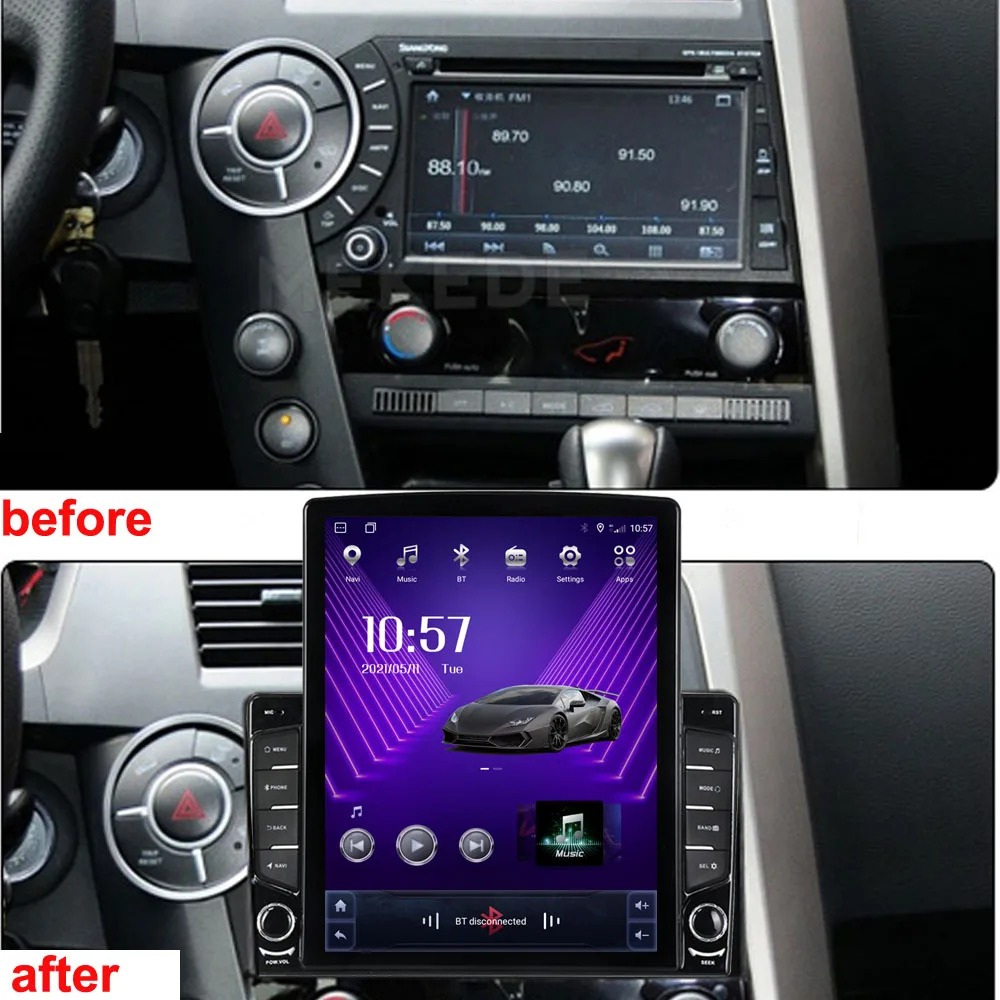 9 7 &quotAndroid 10 1 для Ssangyong Actyon Kyron 2005 2006-2015 автомобильное радио Тесла мультимедийный